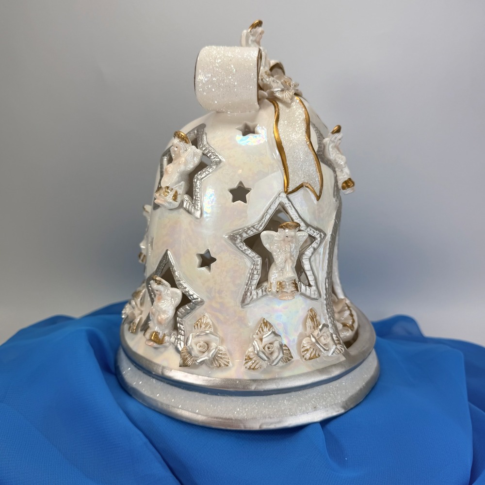 Cracker Barrel Vintage Pearlized Porcelain Christmas Nativity Bell - Picture 11 of 13